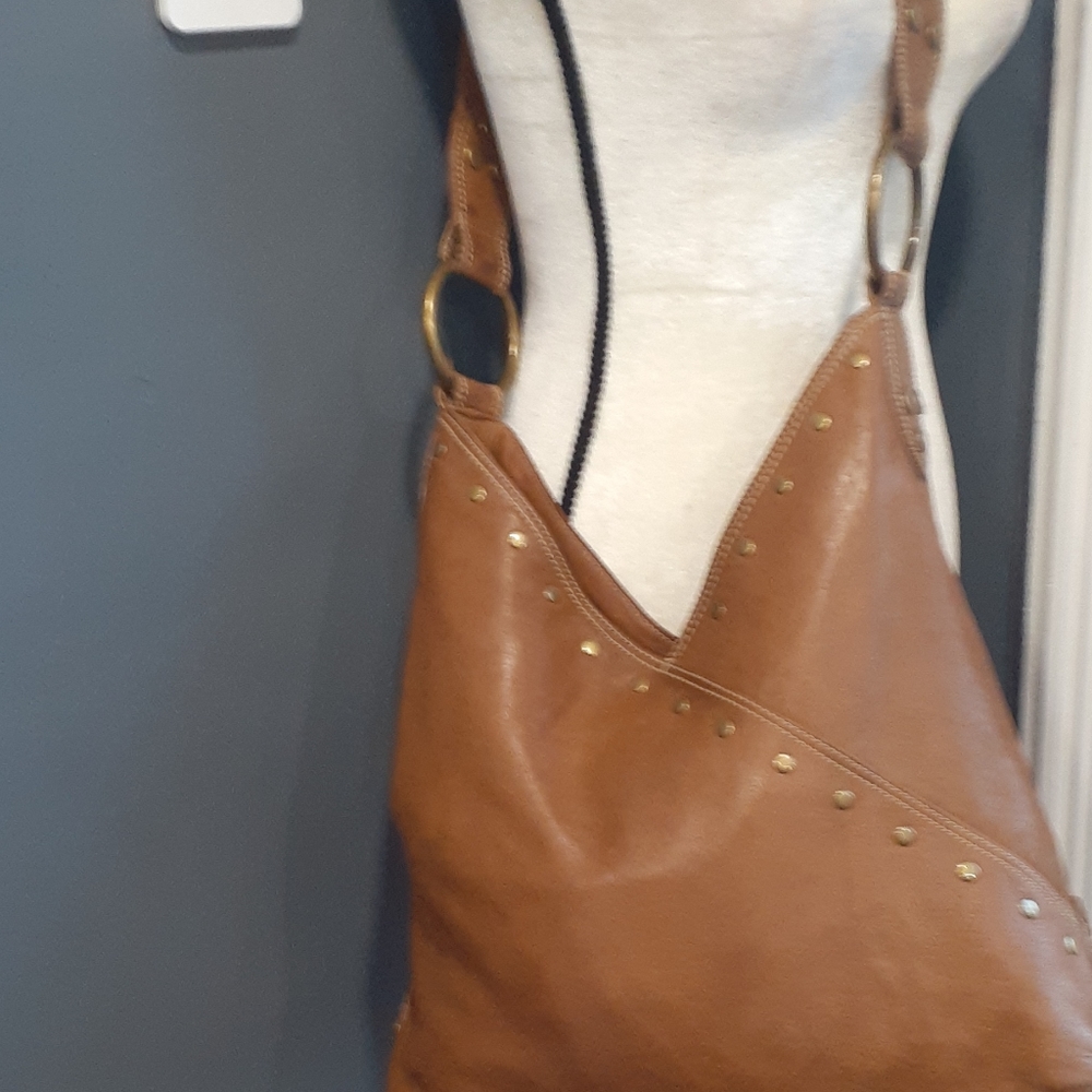 Aqua tan leather crossbody shoulder bag - Picture 17 of 17